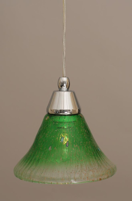 1 Light Green Mini-Pendant Light-22-CH-753 by Toltec Lighting