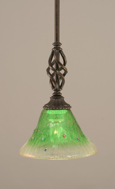 Elegante 1 Light Green Mini-Pendant Light-80-DG-753 by Toltec Lighting