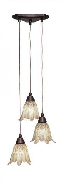 Europa 3 Light Cream Mini-Pendant Light-28-BRZ-1025 by Toltec Lighting