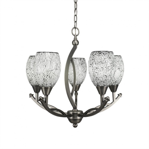 Bow 5 Light Black Chandelier-275-BN-4165 by Toltec Lighting