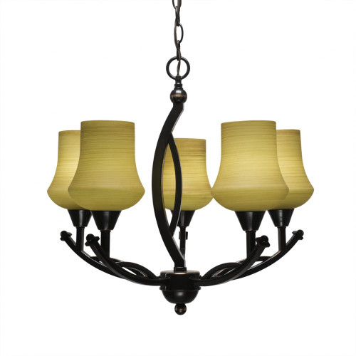 Bow 5 Light Tan Chandelier-275-BC-680 by Toltec Lighting