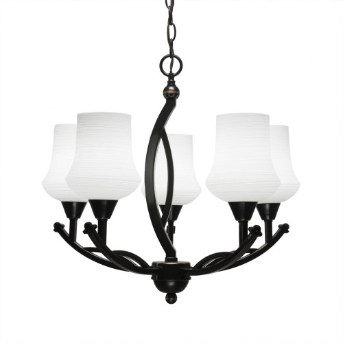 Bow 5 Light White Chandelier-275-BC-681 by Toltec Lighting