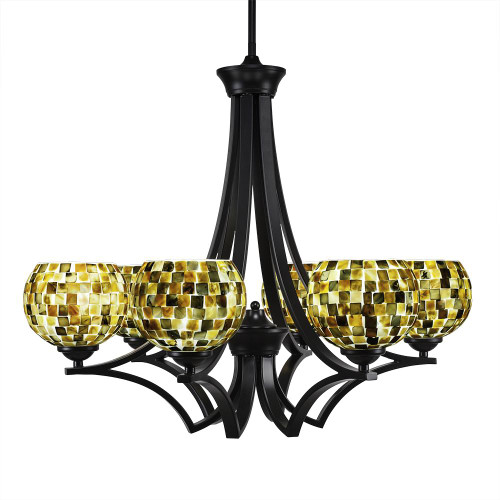 Zilo 6 Light Multi Colored Chandelier-566-MB-407 by Toltec Lighting