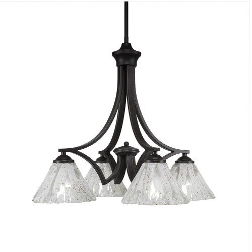 Zilo 4 Light Clear Chandelier-568-DG-7195 by Toltec Lighting