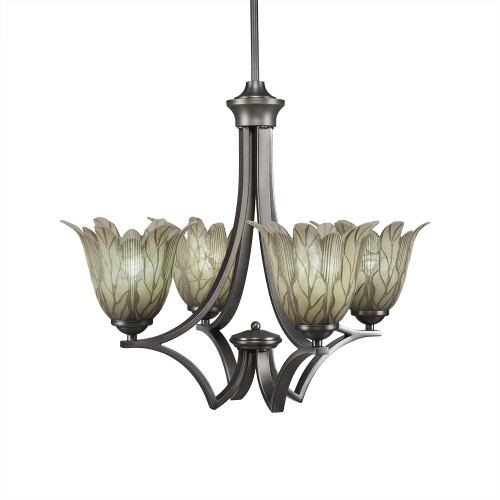 Zilo 4 Light Gray Chandelier-564-GP-1025 by Toltec Lighting