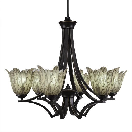 Zilo 6 Light Gray Chandelier-566-DG-1025 by Toltec Lighting