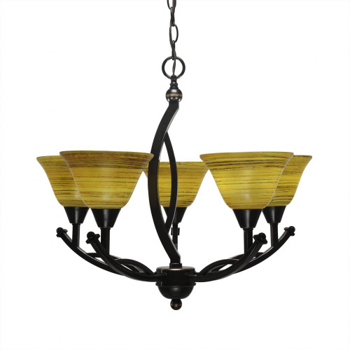 Bow 5 Light Copper Chandelier-275-BC-454 by Toltec Lighting
