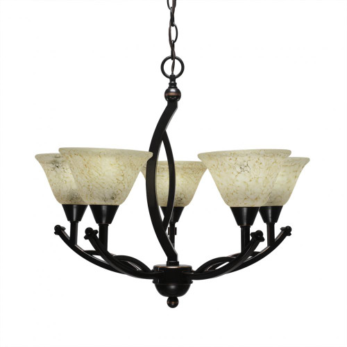 Bow 5 Light Copper Chandelier-275-BC-508 by Toltec Lighting