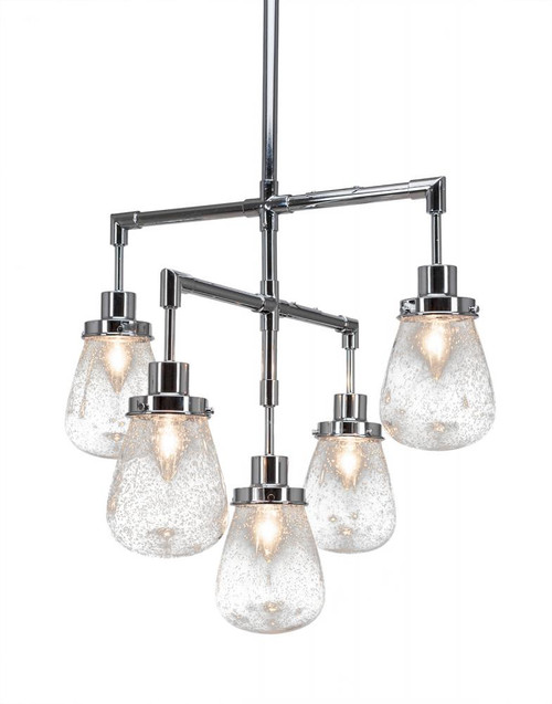Meridian 5 Light Silver Chandelier-1238-CH-471 by Toltec Lighting