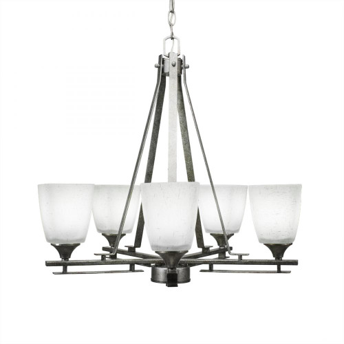 Uptowne 5 Light Silver Chandelier-325-AS-460 by Toltec Lighting