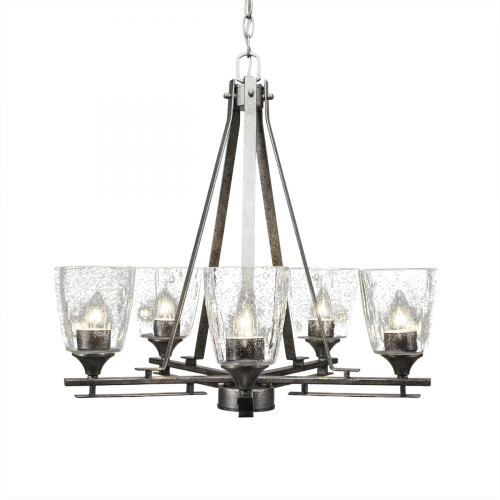 Uptowne 5 Light Silver Chandelier-325-AS-461 by Toltec Lighting