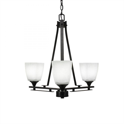 Uptowne 3 Light Black Chandelier-323-DG-460 by Toltec Lighting