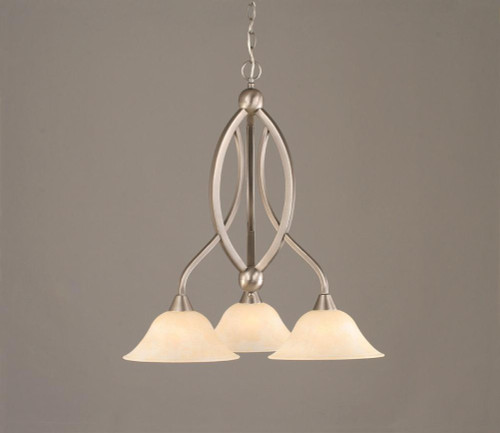 Bow 3 Light Amber Chandelier-263-BN-513 by Toltec Lighting