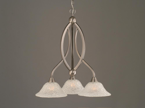 Bow 3 Light White Chandelier-263-BN-431 by Toltec Lighting