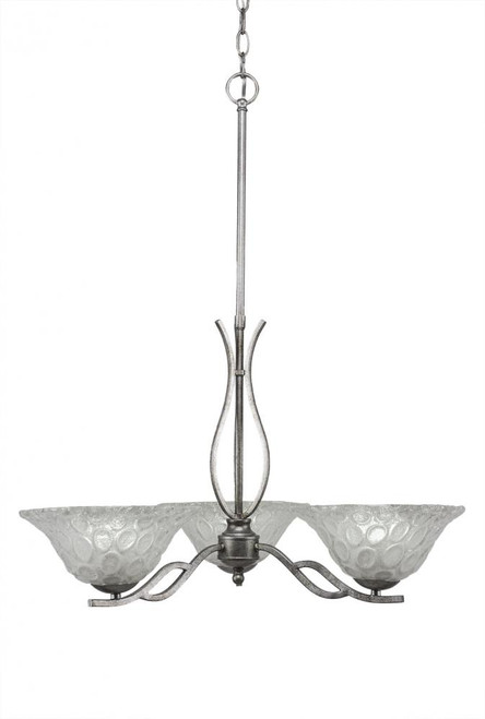 Revo 3 Light White Chandelier-243-AS-431 by Toltec Lighting