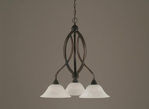 Bow 3 Light White Chandelier-263-BC-515 by Toltec Lighting