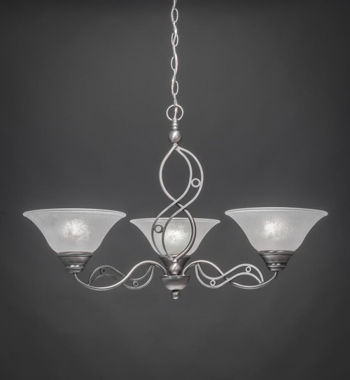 Jazz 3 Light White Chandelier-233-BN-515 by Toltec Lighting