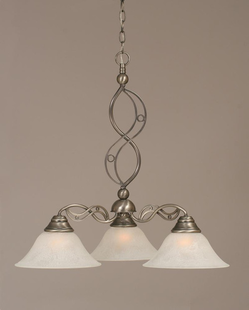 Jazz 3 Light White Chandelier-236-BN-515 by Toltec Lighting