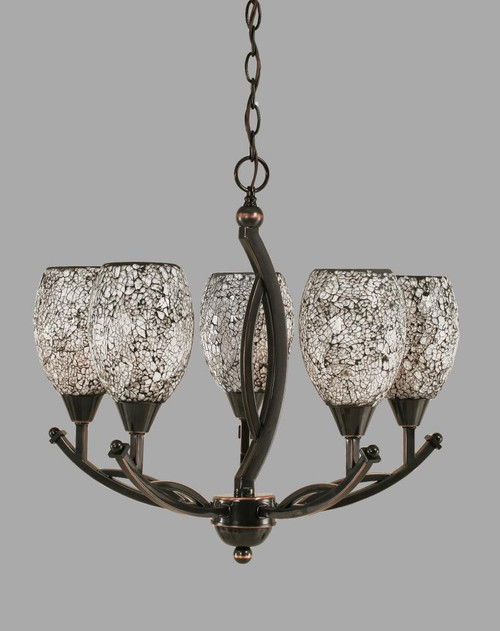 Bow 5 Light Black Chandelier-275-BC-4165 by Toltec Lighting