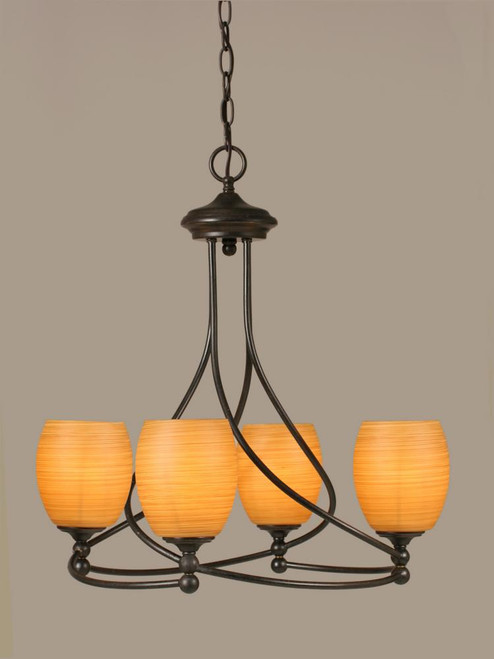 Capri 4 Light Tan Chandelier-904-DG-625 by Toltec Lighting