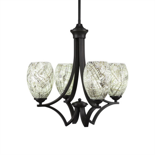 Zilo 4 Light Gray Chandelier-564-DG-5054 by Toltec Lighting