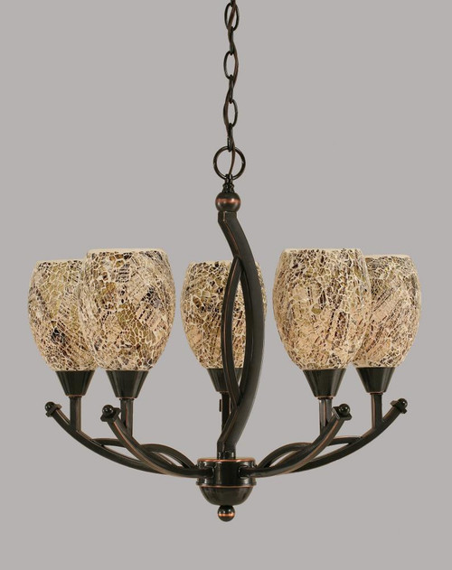 Bow 5 Light Gray Chandelier-275-BC-5054 by Toltec Lighting