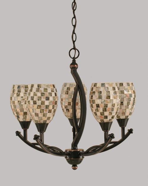 Bow 5 Light Yellow Chandelier-275-BC-408 by Toltec Lighting