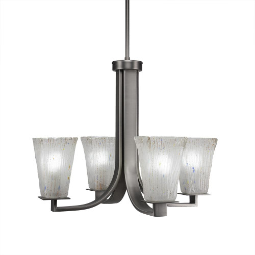 Apollo 4 Light White Chandelier-574-GP-631 by Toltec Lighting