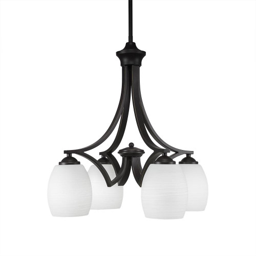 Zilo 4 Light White Chandelier-568-DG-615 by Toltec Lighting