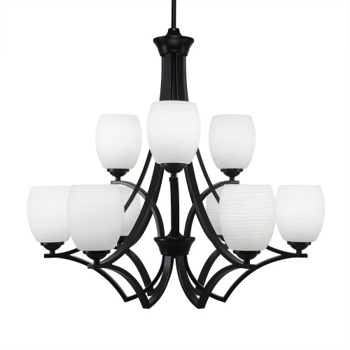 Zilo 9 Light White Chandelier-569-MB-615 by Toltec Lighting