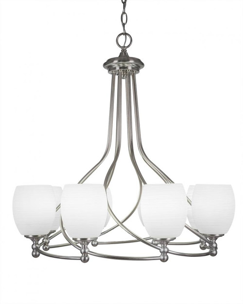 Capri 8 Light White Chandelier-908-BN-615 by Toltec Lighting