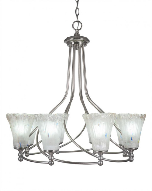 Capri 8 Light White Chandelier-908-BN-721 by Toltec Lighting