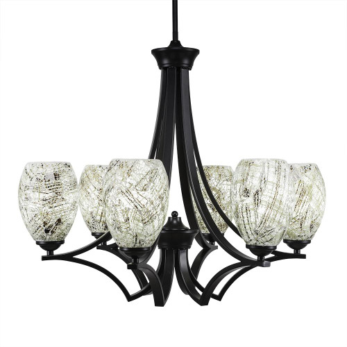 Zilo 6 Light Gray Chandelier-566-MB-5054 by Toltec Lighting