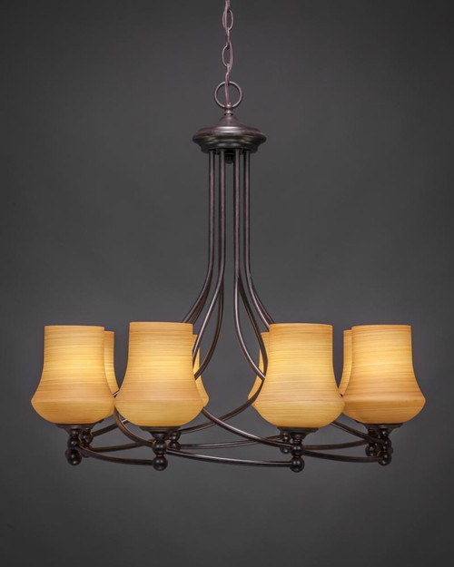 Capri 8 Light Tan Chandelier-908-DG-680 by Toltec Lighting