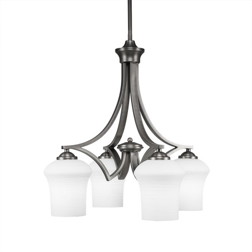 Zilo 4 Light White Chandelier-568-GP-681 by Toltec Lighting