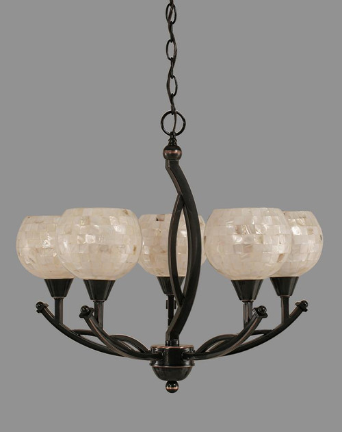 Bow 5 Light Beige Chandelier-275-BC-405 by Toltec Lighting