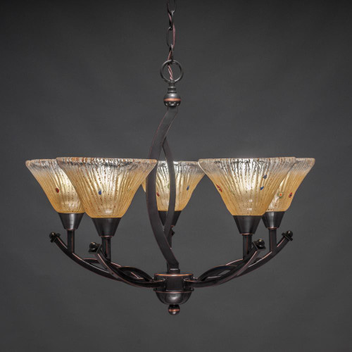 Bow 5 Light Amber Chandelier-275-BC-750 by Toltec Lighting