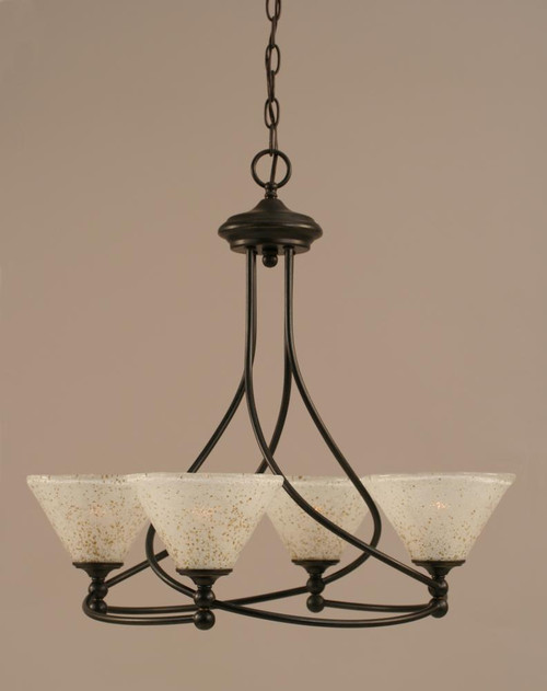 Capri 4 Light Gold Chandelier-904-DG-7145 by Toltec Lighting