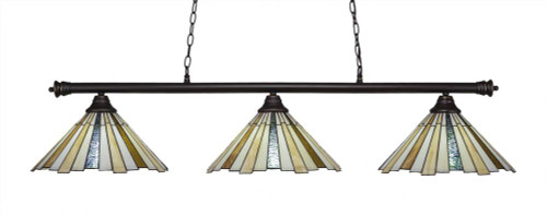 Oxford 3 Light Multi Colored Pendant Light-373-DG-934 by Toltec Lighting