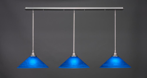 3 Light Blue Pendant Light-48-BN-415 by Toltec Lighting