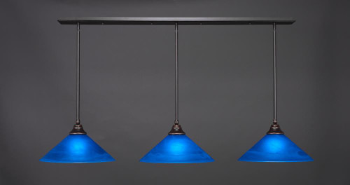 3 Light Blue Pendant Light-48-DG-415 by Toltec Lighting