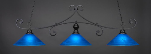 Curl 3 Light Blue Pendant Light-353-MB-415 by Toltec Lighting