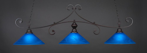 Curl 3 Light Blue Pendant Light-353-DG-415 by Toltec Lighting