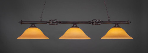 Elegante 3 Light Tan Pendant Light-863-DG-622 by Toltec Lighting