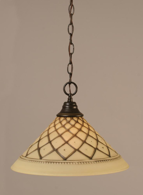 1 Light Brown Pendant Light-10-DG-718 by Toltec Lighting