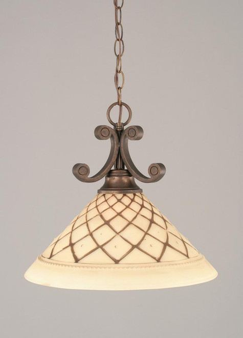 Curl 1 Light Brown Pendant Light-251-BRZ-718 by Toltec Lighting