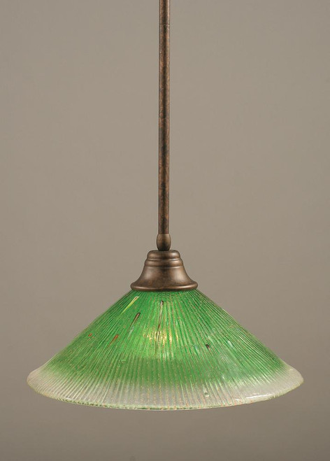 1 Light Green Pendant Light-26-BRZ-717 by Toltec Lighting