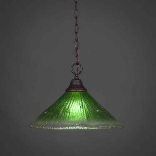 1 Light Green Pendant Light-10-DG-717 by Toltec Lighting