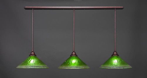 3 Light Green Pendant Light-48-BRZ-717 by Toltec Lighting