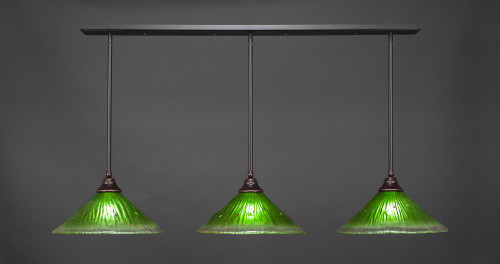 3 Light Green Pendant Light-48-DG-717 by Toltec Lighting